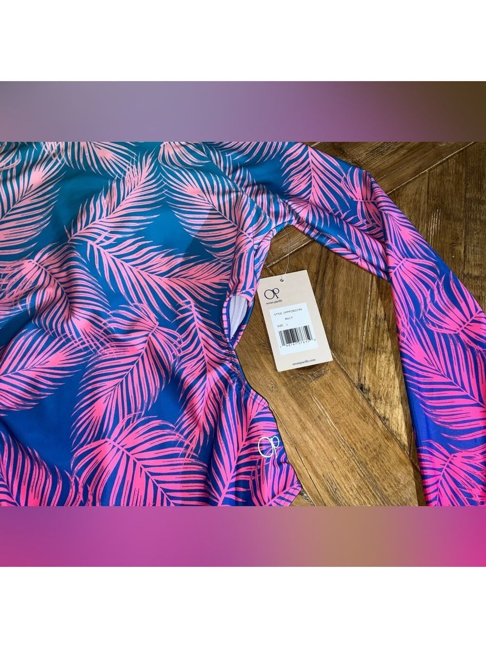 OP Ocean Pacific one piece rash guard with cut out sides - size large - NWT - Picture 2 of 10
